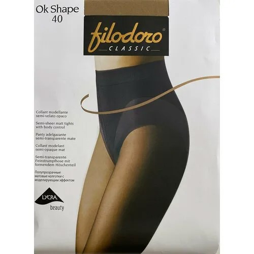 Колготки Filodoro Classic Ok Shape, 40 den, размер 4, бежевый