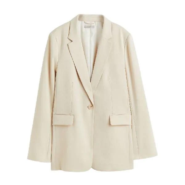 Пиджак однобортный H&M Single-breasted Jacket, кремовый