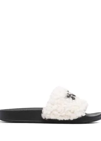Marni шлепанцы из овчины с логотипом