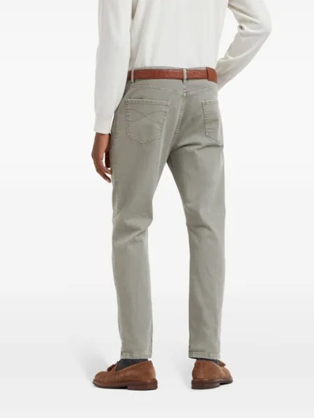 Brunello Cucinelli джинсы узкого кроя, зеленый