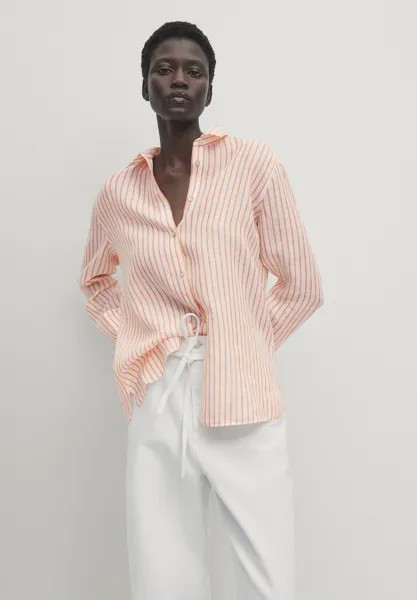 Блузка-рубашка STRIPED Massimo Dutti, цвет orange