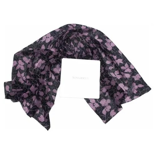 Стильный черно-фиолетовый шерстяной палантин Nina Ricci 817946
