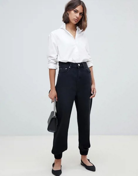 Черные джинсовые спортивные штаны ASOS DESIGN-Черный