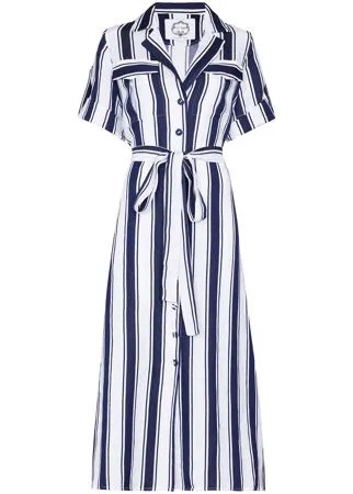 Evi Grintela полосатое платье с короткими рукавами и поясом