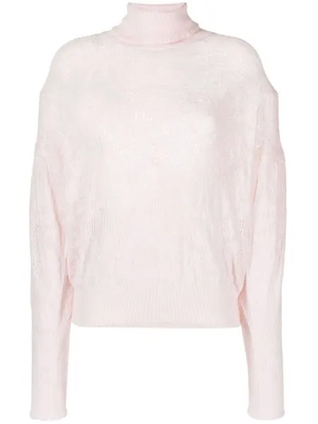 TWINSET roll-neck knitted top, розовый