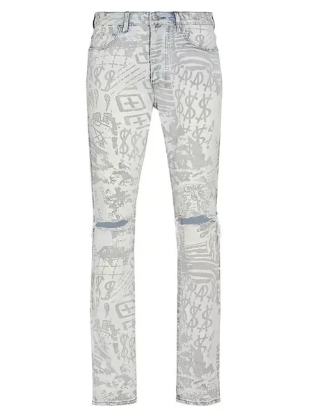 Потертые джинсы с пятью карманами Chitch Kollage Ksubi, цвет denim