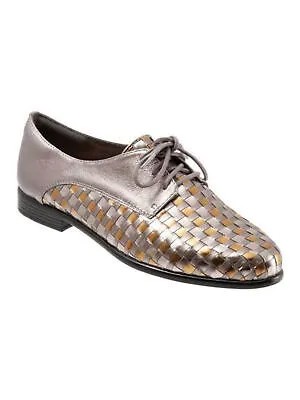 TROTTERS Женские оксфорские туфли на каблуке с серебряным тканым узором Lizzie и круглым носком, размер 9,5 м
