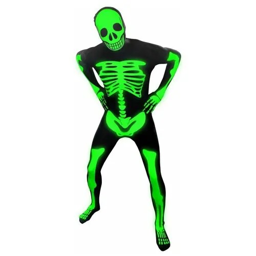 Морф-костюм Скелет (светится в темноте) (6455), 165-180 см.