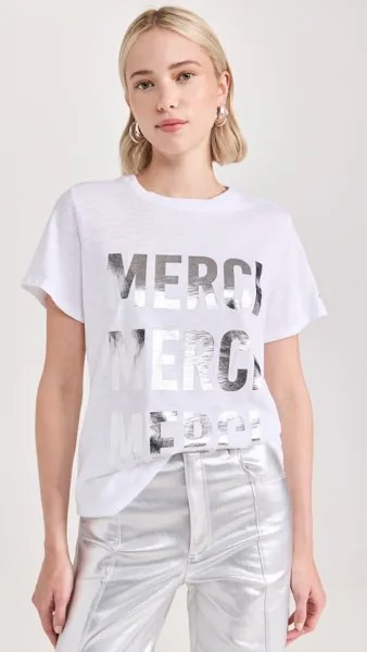 Футболка Cinq à Sept Foiled Merci Merci Merci, белый