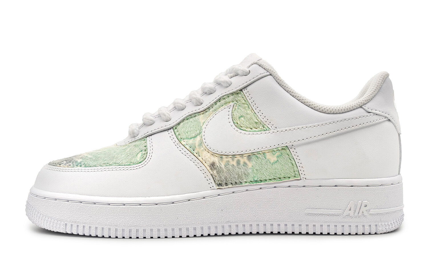 Кроссовки Nike Air Force 1 Skateboarding Shoes Women's Low-top White, зеленый