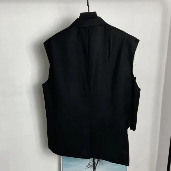 Жилетка мужская Асимметричная, дизайнерский Повседневный пиджак без рукавов, свободный крой, в готическом стиле, верхняя одежда, весна-лето