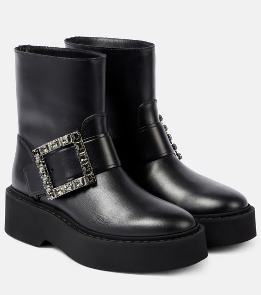 Кожаные армейские ботинки Viv' Rangers Roger Vivier, черный