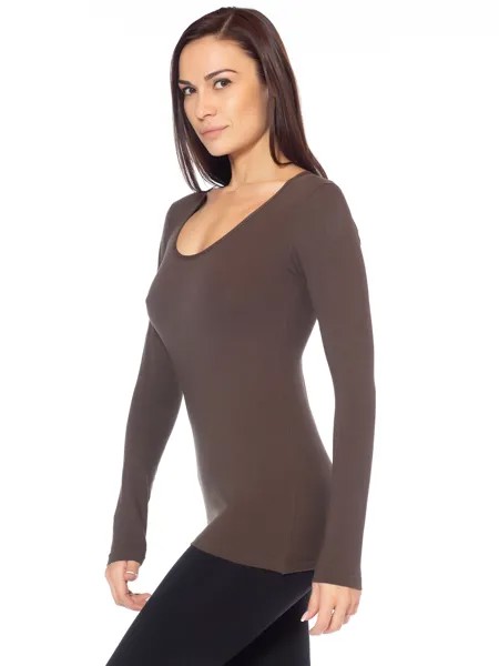 Лонгслив женский Jadea коричневый M/L