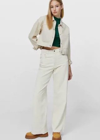 Stradivarius Укороченная Куртка-Рубашка Из Твила Цвет Камня Xl
