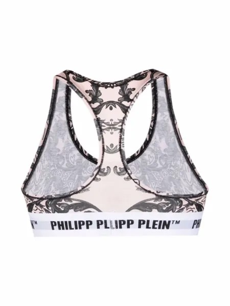 Philipp Plein бюстгальтер с принтом New Baroque, розовый