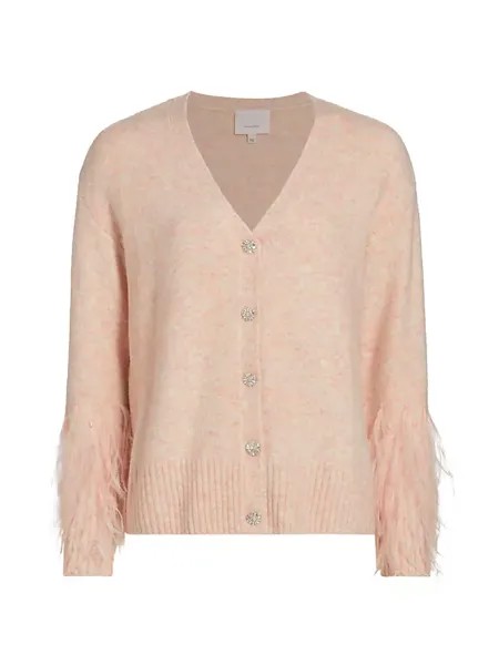 Вязаный кардиган Briana с перьями Cinq À Sept, цвет faded apricot