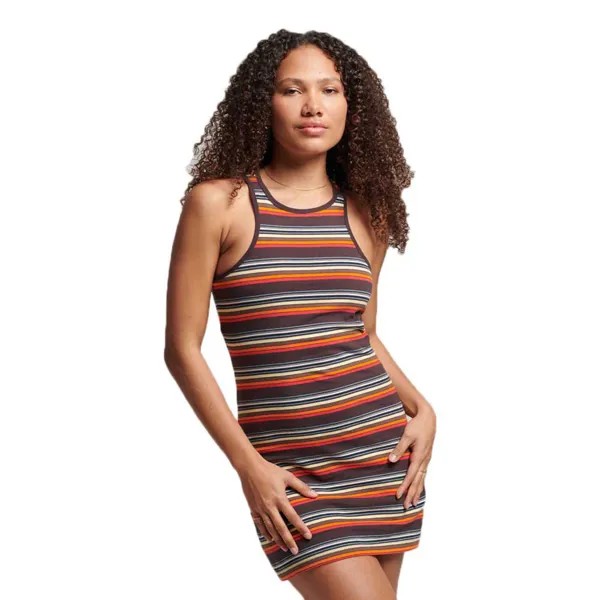 Короткое платье Superdry Vintage Stripe Sleeveless, оранжевый