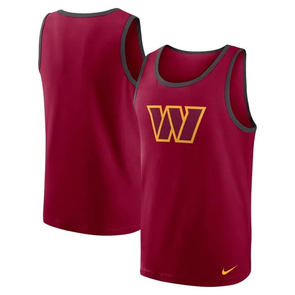 Мужская бордовая майка Washington Commanders Tri-Blend Nike