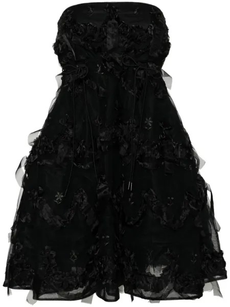 Simone Rocha платье мини с оборками из тюля, черный