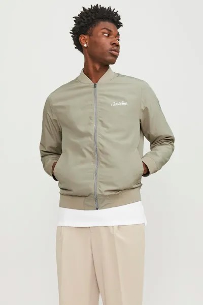 Бомбер с боковыми карманами Jack & Jones, бежевый