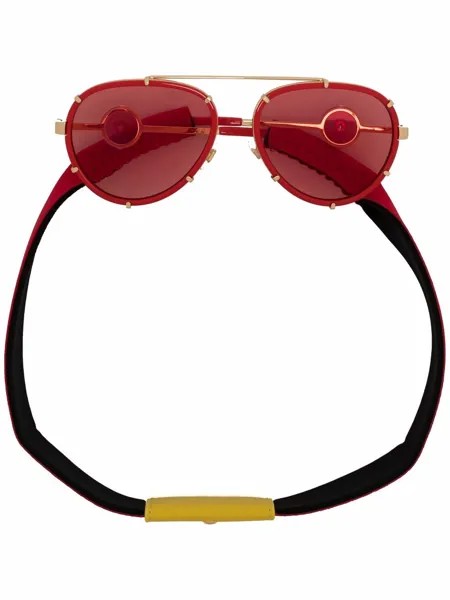 Versace Eyewear двухцветные солнцезащитные очки-авиаторы