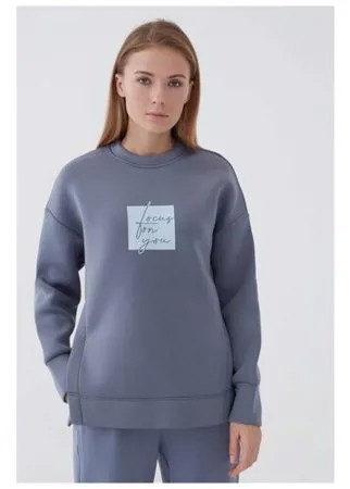 Свитшот с принтом ZARINA 1122518426 Голубой 42