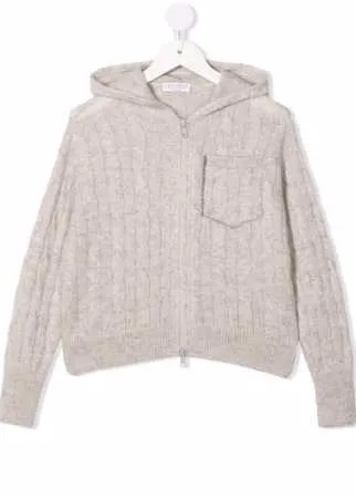 Brunello Cucinelli Kids худи фактурной вязки