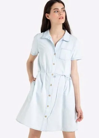 Джинсовое платье-рубашка с поясом Gloria Jeans