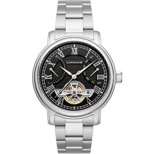 Наручные часы EARNSHAW ES-8169-11, серебряный, черный
