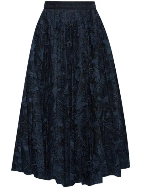 Oscar de la Renta юбка миди с кружевом, синий
