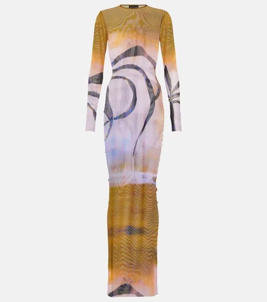 Сетчатое платье макси с принтом High Tide LOUISA BALLOU, разноцветный