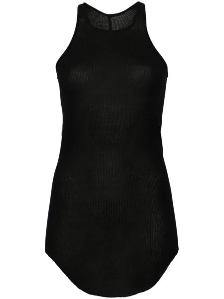 Rick Owens топ в рубчик с U-образным вырезом, черный