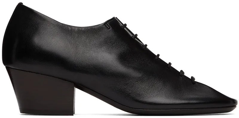 Черные туфли на каблуке дерби LEMAIRE