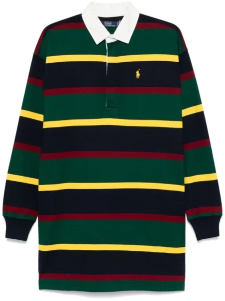 Polo Ralph Lauren платье поло в полоску, зеленый