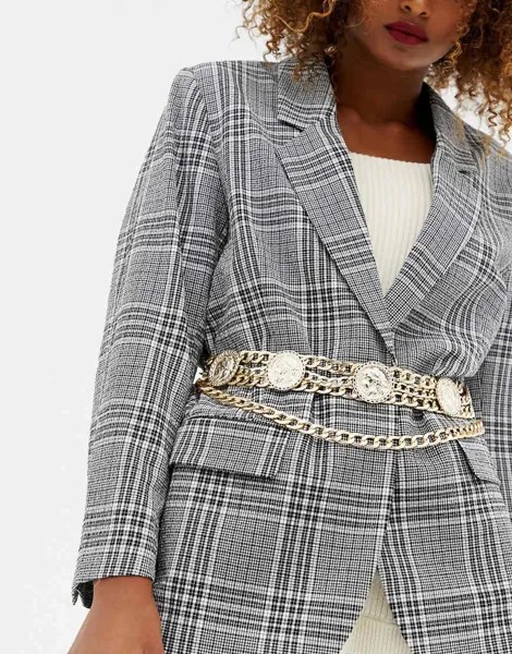 Пояс-цепочка с монетами ASOS DESIGN-Золотой