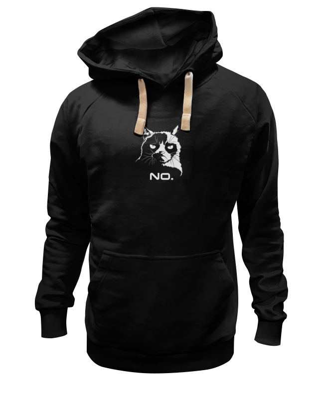 Худи Printio Сердитый котик / grumpy cat (no.) черное 2XL