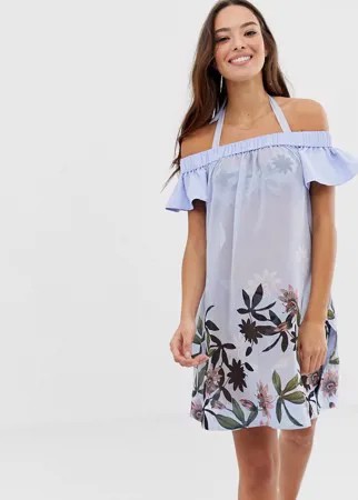 Накидка с открытыми плечами и цветочным принтом Ted Baker Belriaa-Мульти
