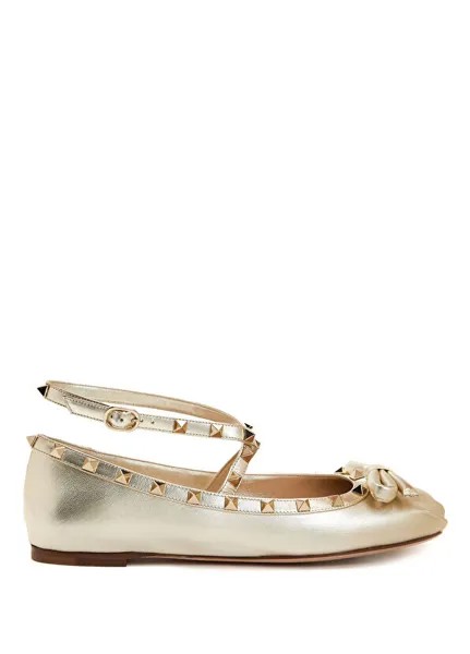 Кожаные балетки Valentino Garavani, золотой
