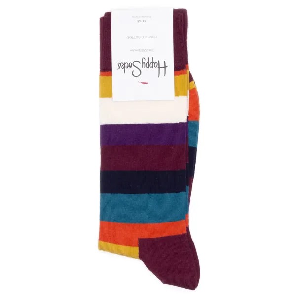 Носки унисекс Happy Socks Happy-Socks-Stripe-Brown-Blue-Orange разноцветные 36-40