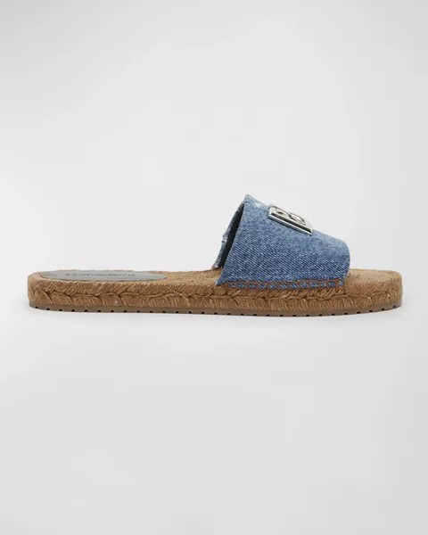 Джинсовые эспадрильи на плоской подошве с медальоном DG Dolce&Gabbana, цвет Blue