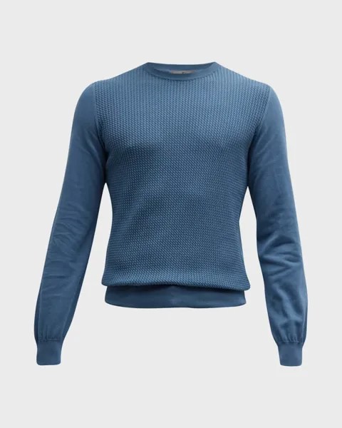 Мужской текстурированный свитер с круглым вырезом Canali