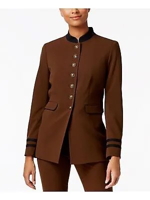 NINE WEST Женский коричневый пиджак без рукавов длиной выше колена Вечерняя куртка 2