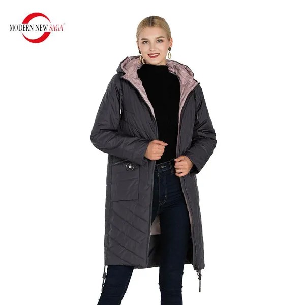 Женщины Пальто СОВРЕМЕННОЕ НОВОЕ САГА Осень Ватная подкладка Пальто Parka Женщины Стеганое пальто Пальто Плюс Размер