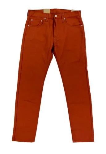 НОВЫЕ мужские брюки чинос Levis Strauss 512 Slim Taper Rust Orange без защипов спереди