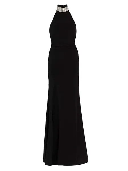 Izzy украшенное трикотажное платье с бретельками на шее Cinq À Sept, черный