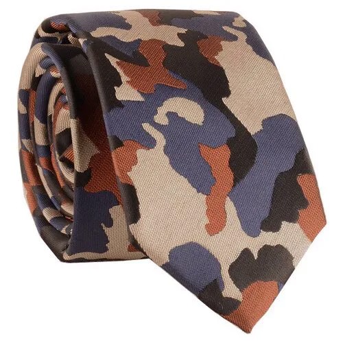 Узкий мужской галстук цвета хаки (расцветка Пустыня)