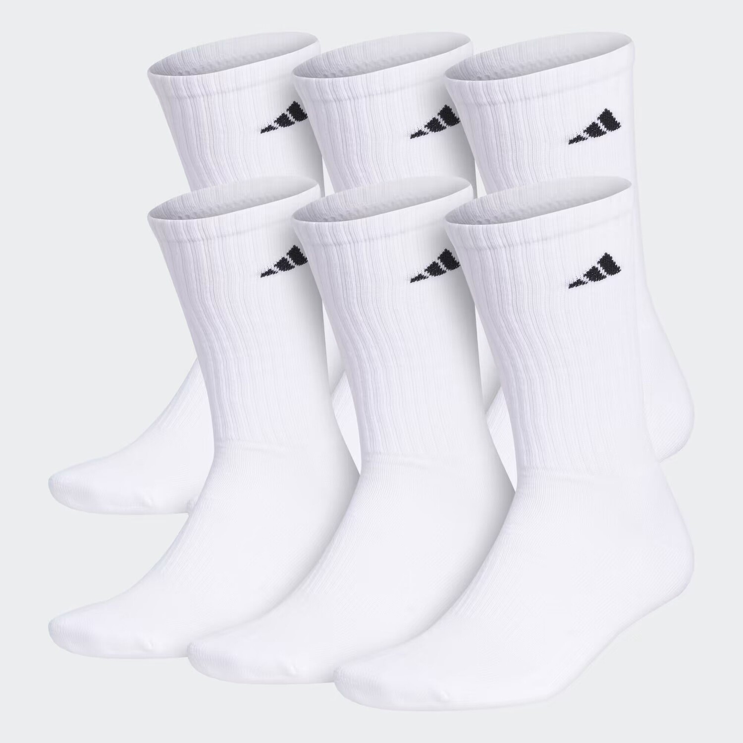 Спортивные мягкие носки, 6 пар Adidas, White/Black