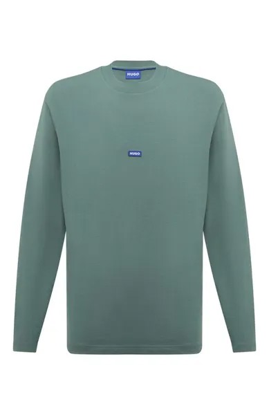 Хлопковый лонгслив HUGO Blue
