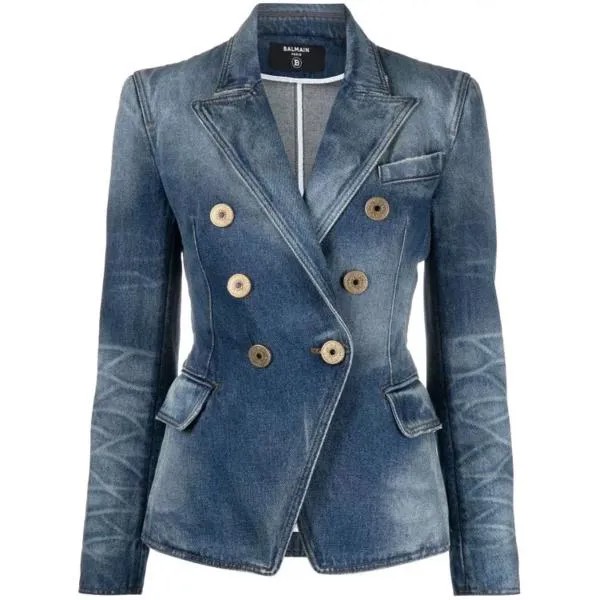 Куртка tailored denim jacket Balmain, синий