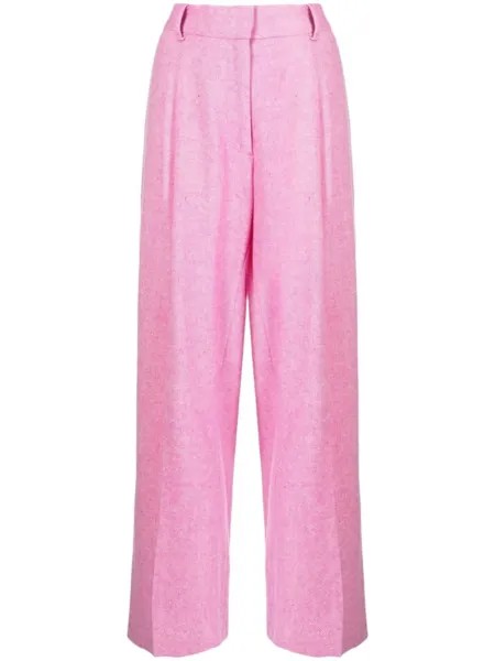 Mira Mikati брюки с завышенной талией и складками, розовый
